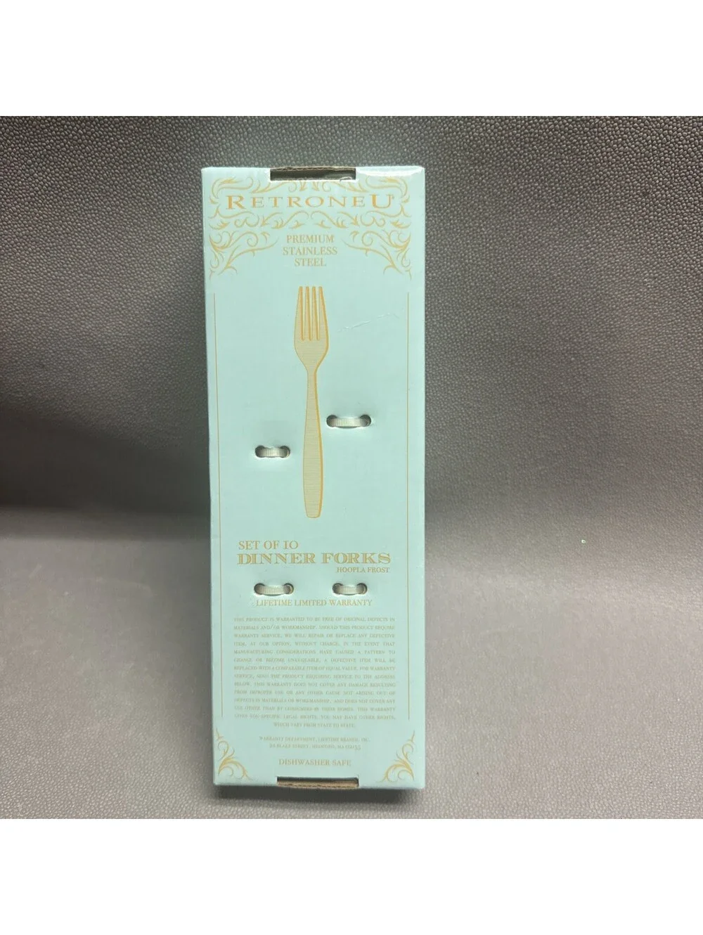 RetroneU Stainless Flatware Hoopla Frost Dinner Forks Set Of 10 New